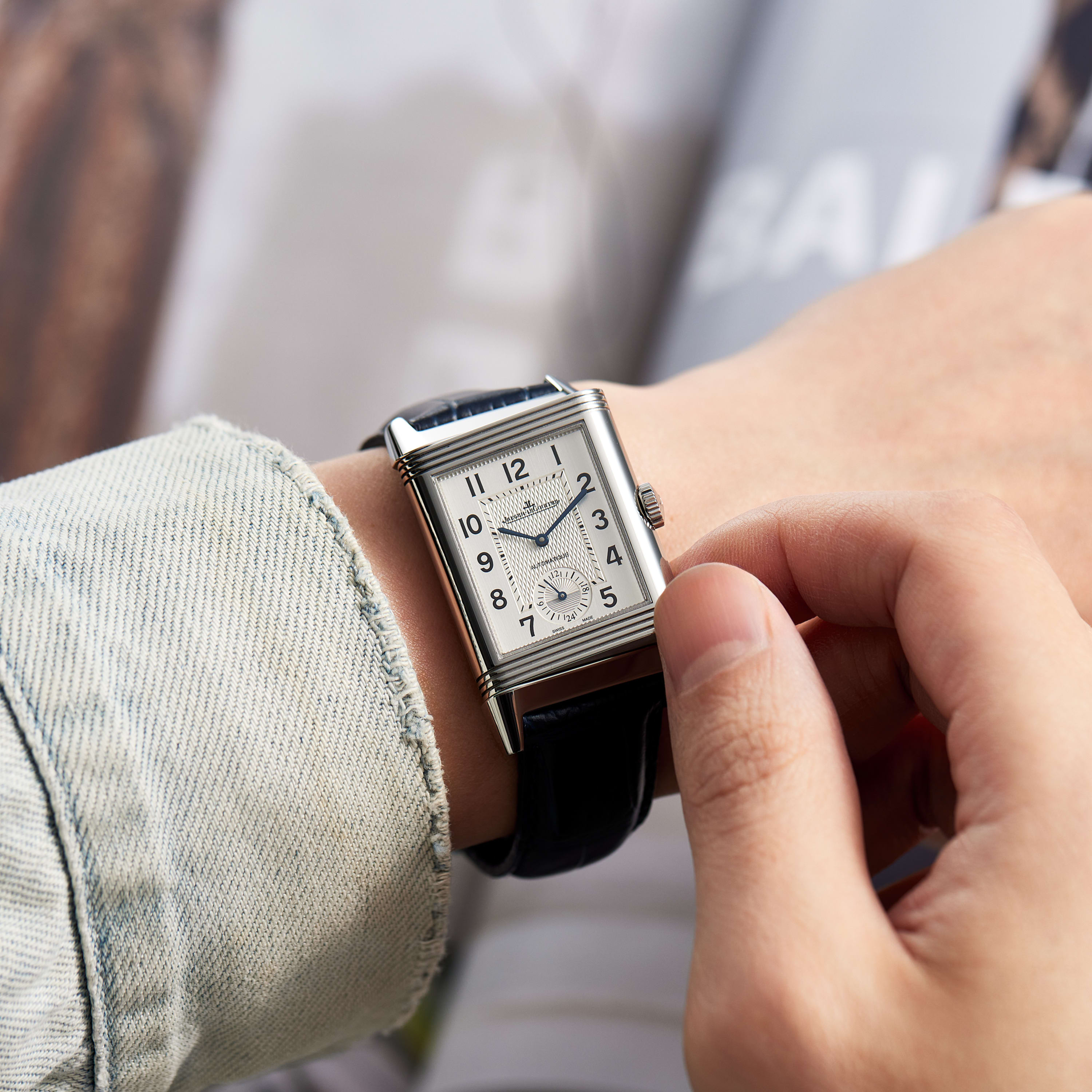 ユリコスリム Jaeger-LeCoultre Reverso Classic Large Duoface Steel Silver Dial