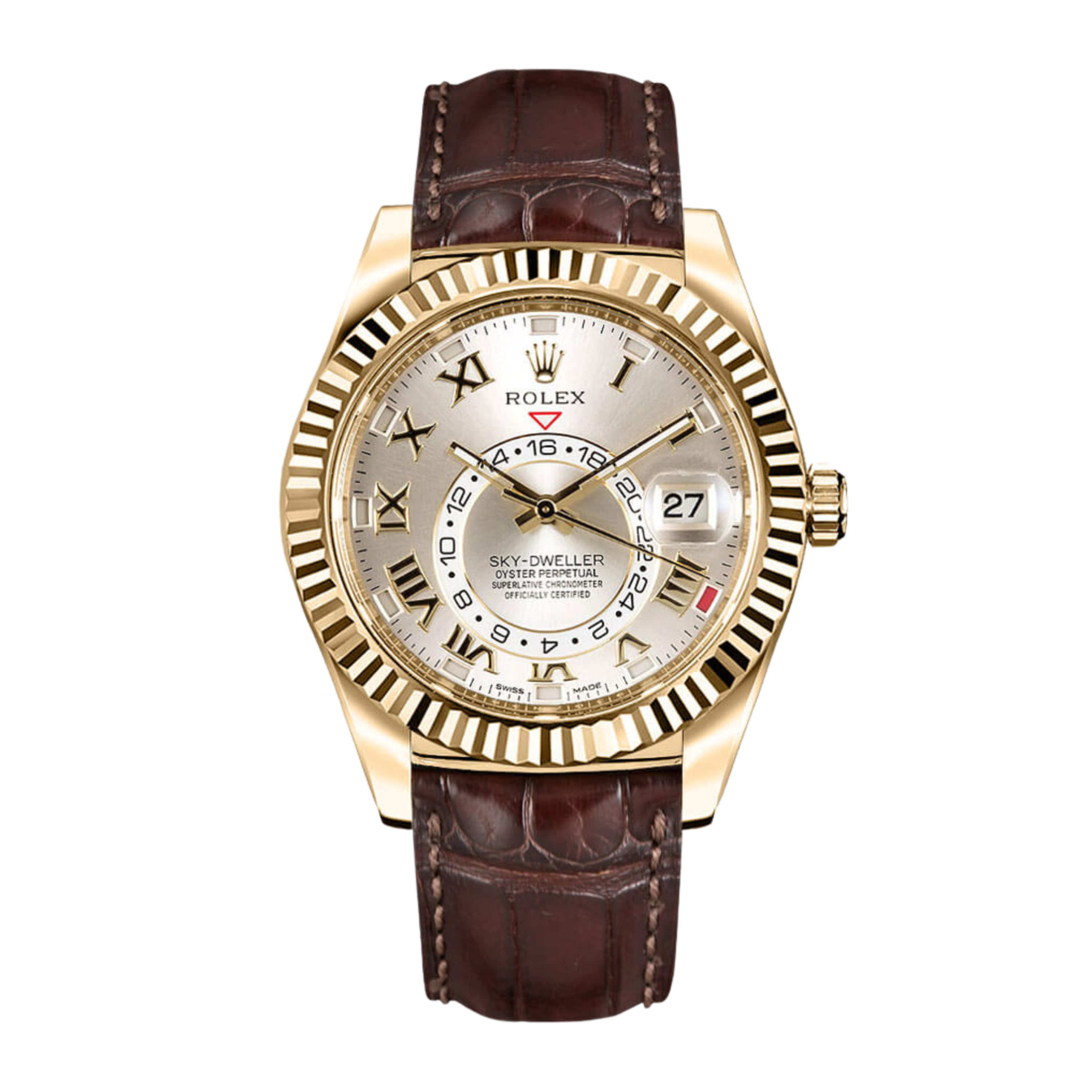 Rolex Sky-Dweller Yellow Gold Silver Dial 42mm 326138-0003 - Make