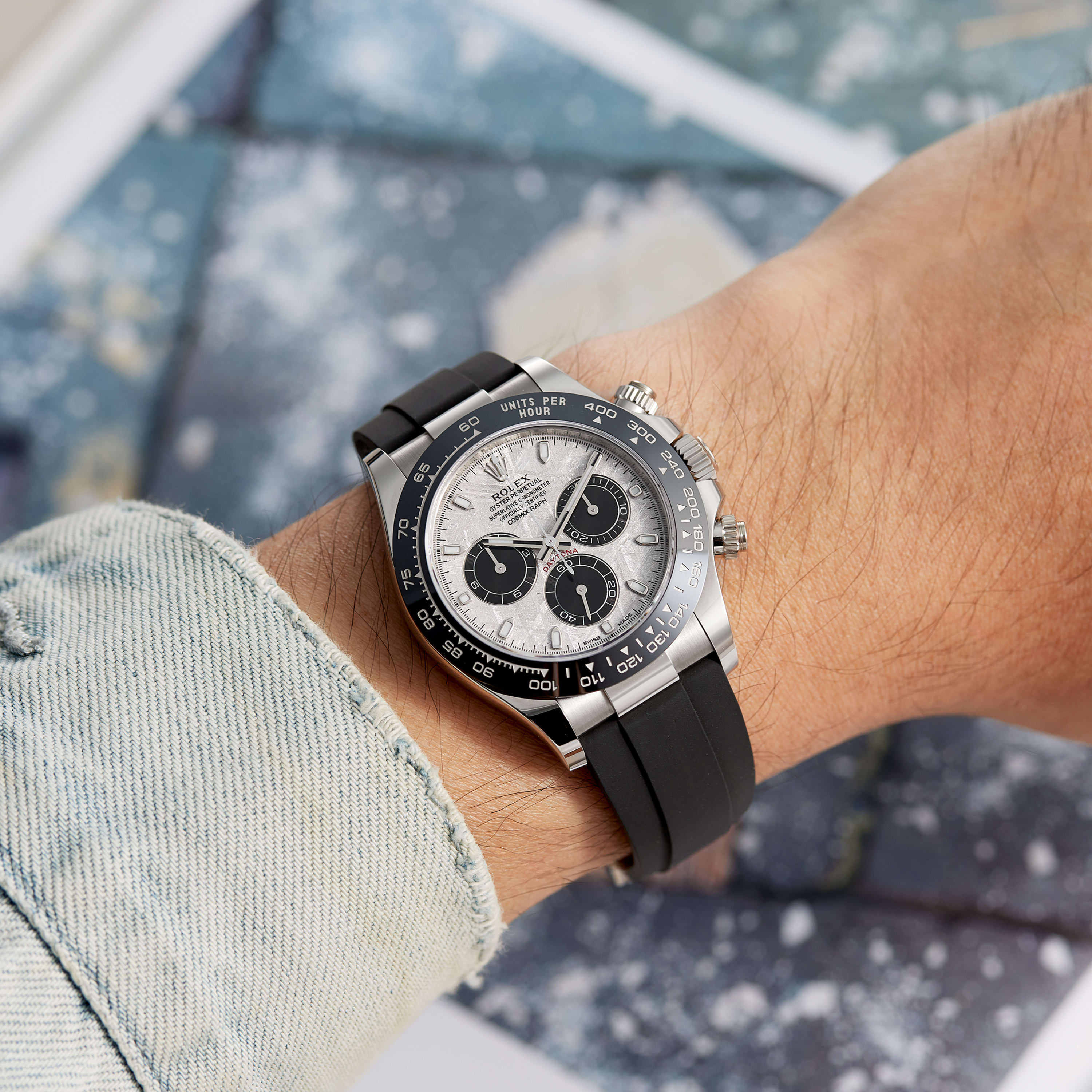 Rolex Daytona White Gold Oysterflex Meteorite Dial 40mm 116519LN