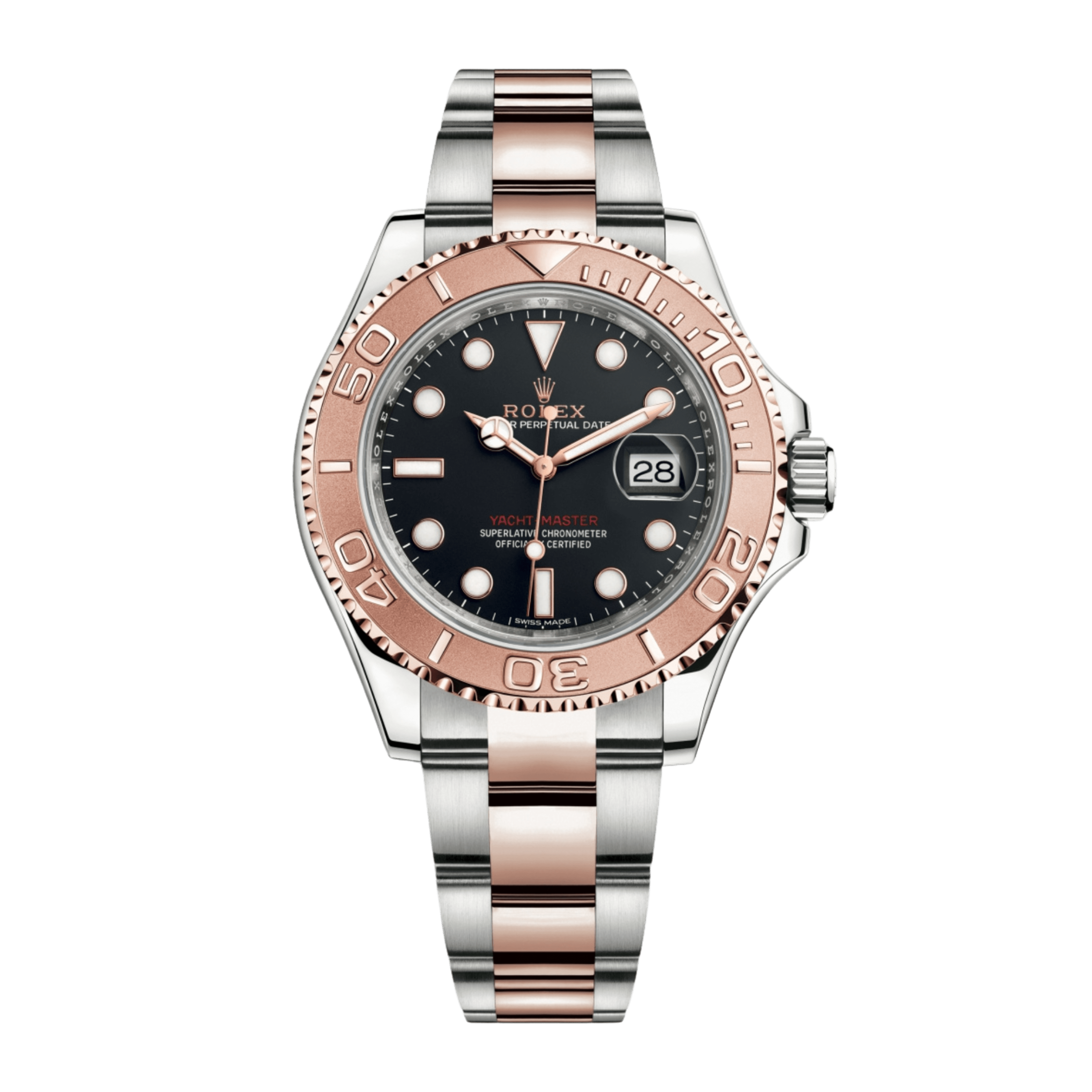 Rolex Yacht-Master Rose Gold & Steel Black Dial 40mm 116621-0002