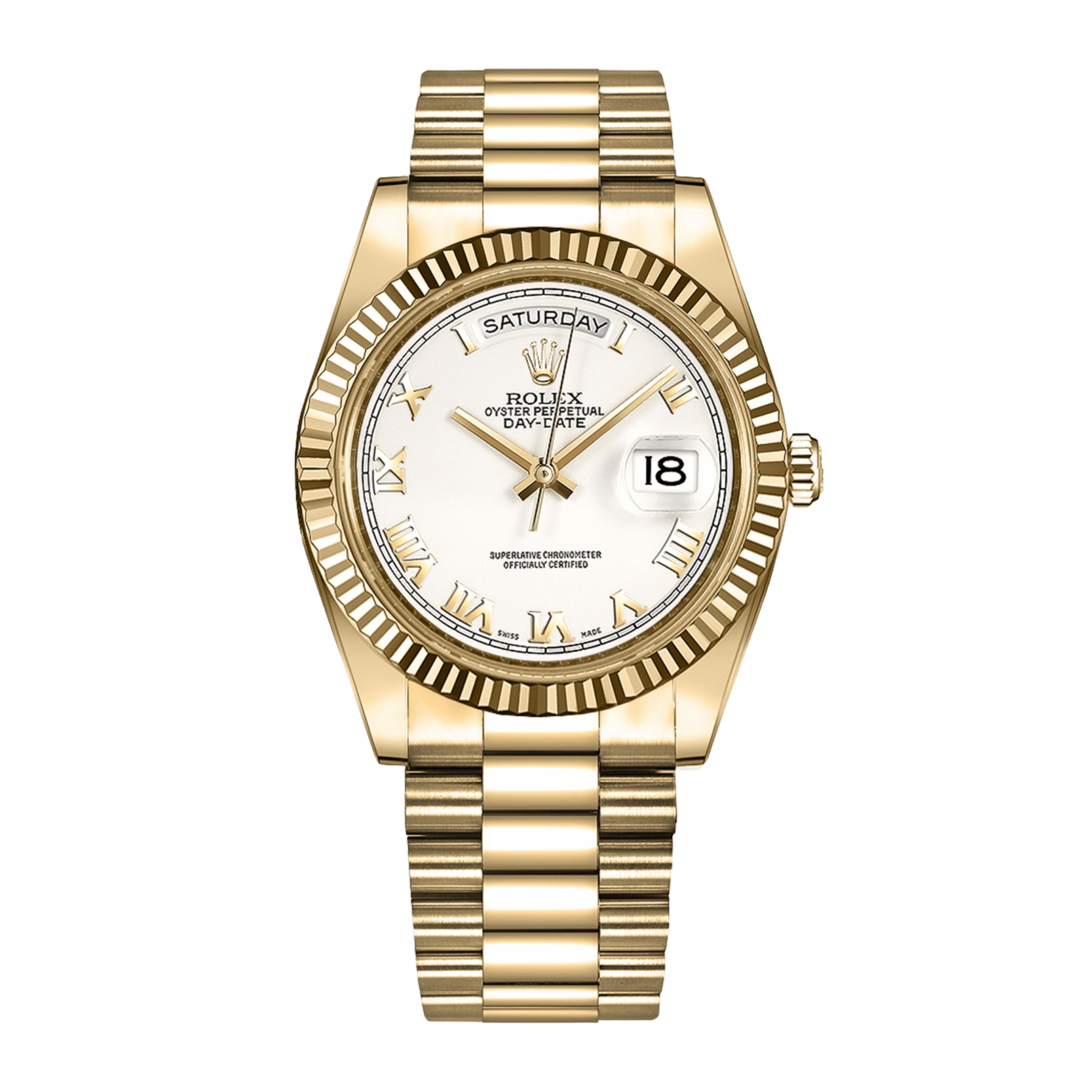 Rolex Day-Date II Yellow Gold White Dial 41mm 218238-0037 - Make