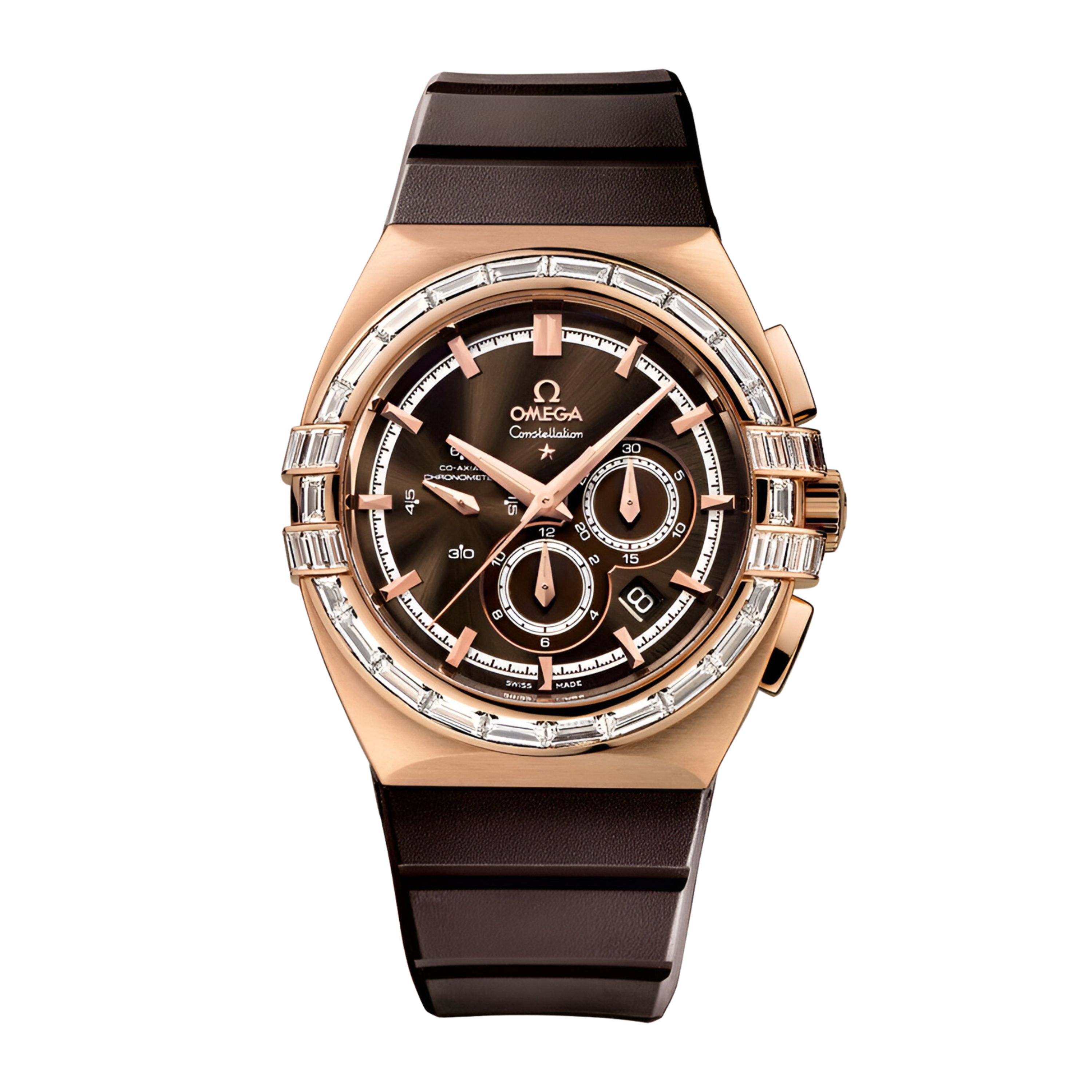 Omega Constellation Chronograph Double Eagle Rose Gold Diamond