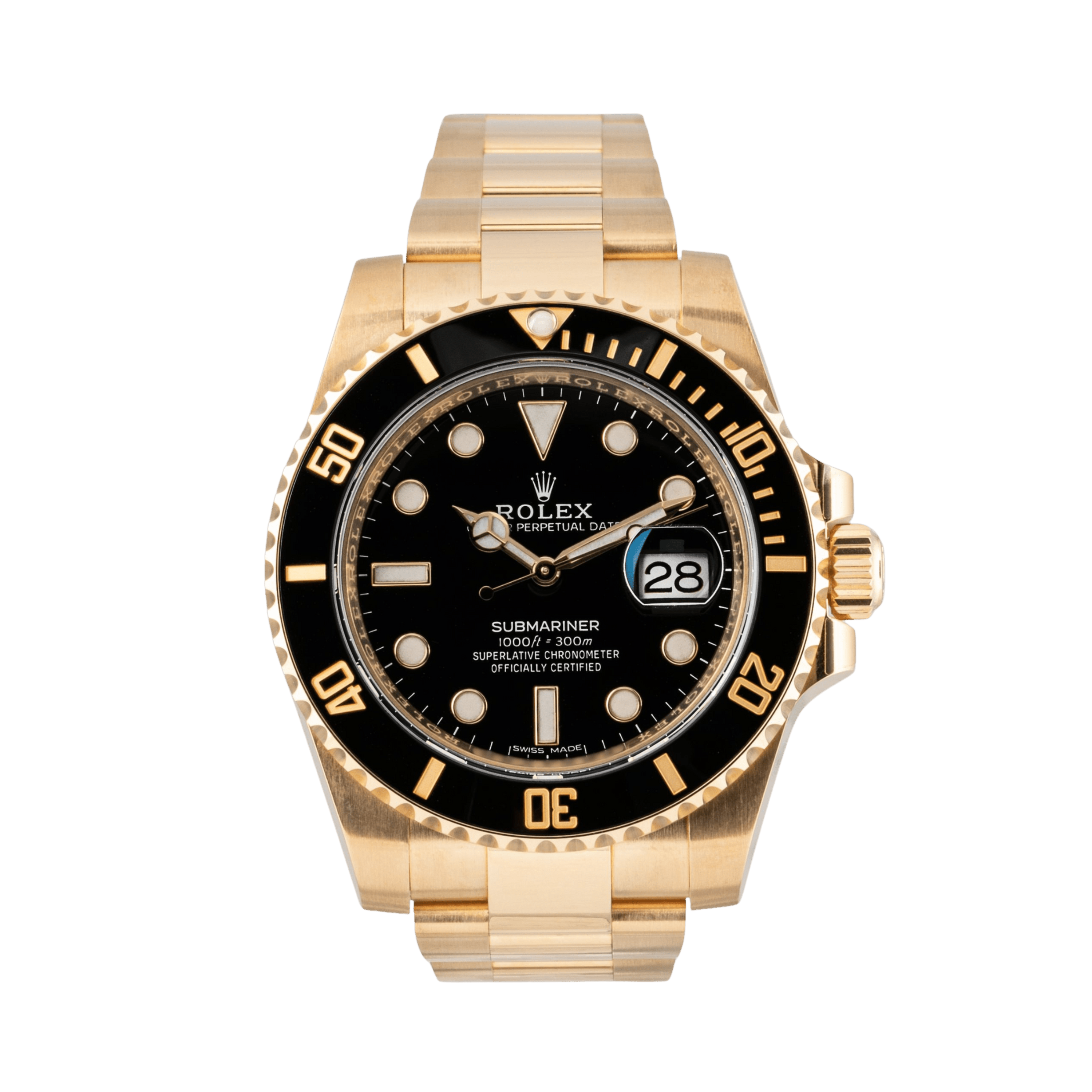 Rolex Submariner Date Yellow Gold Black Dial 35mm 116618LN - Make