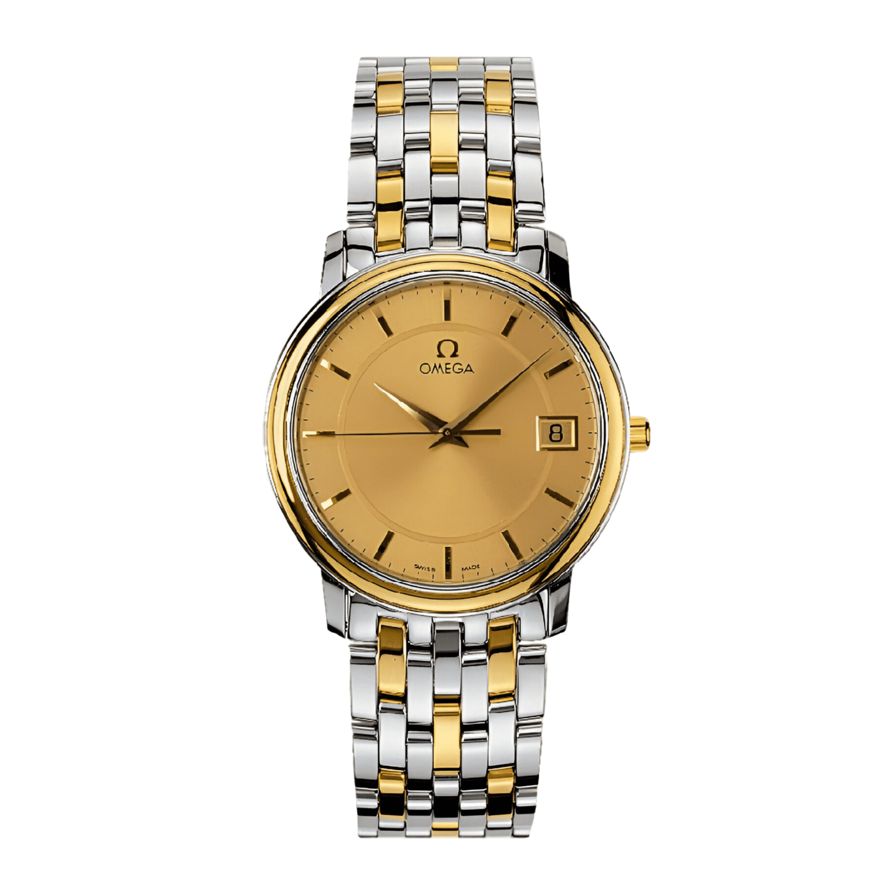 Omega De Ville Prestige Quartz Yellow Gold & Steel Champagne Dial