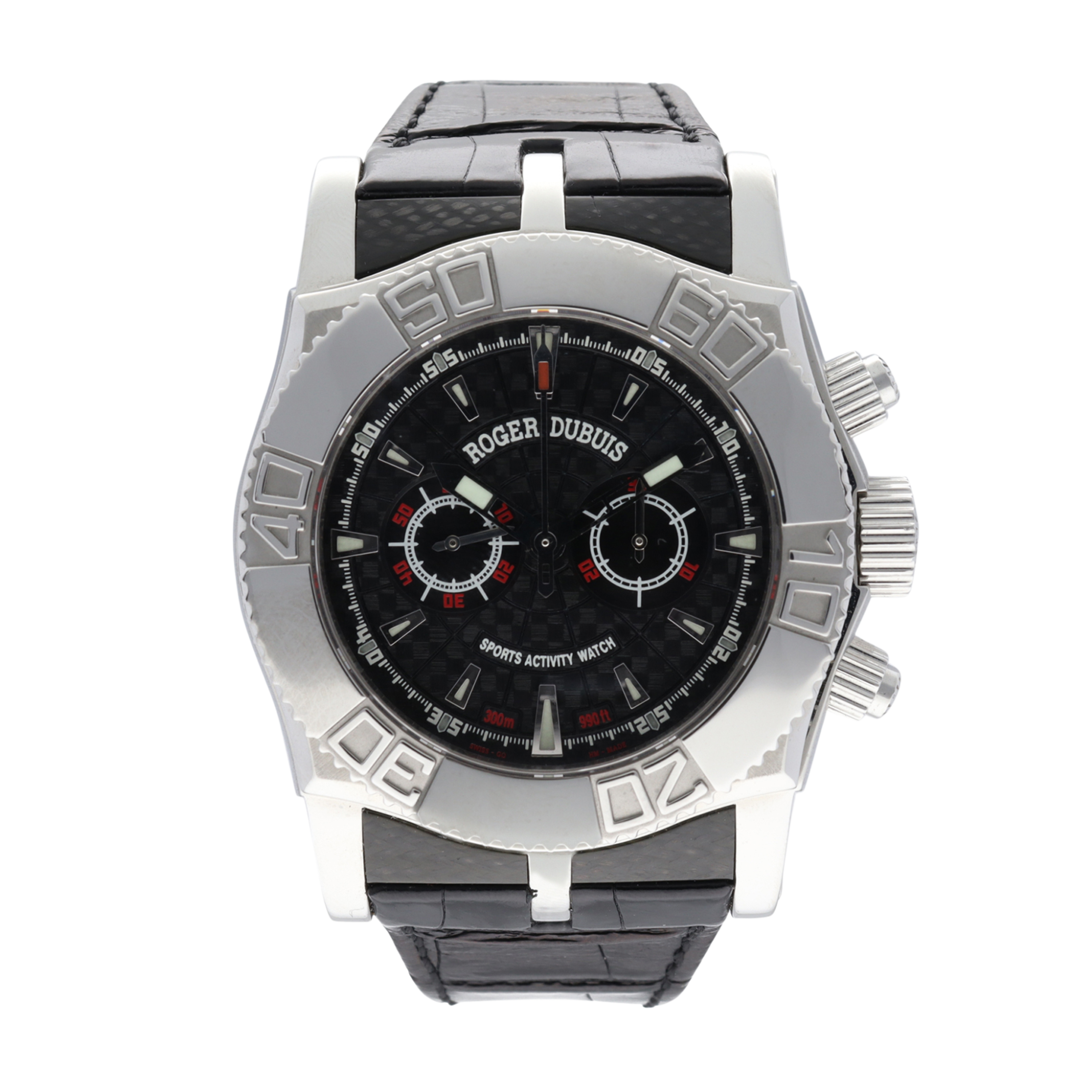 Roger Dubuis Easy Diver Chronograph Steel Silver Dial 46mm SE46 56