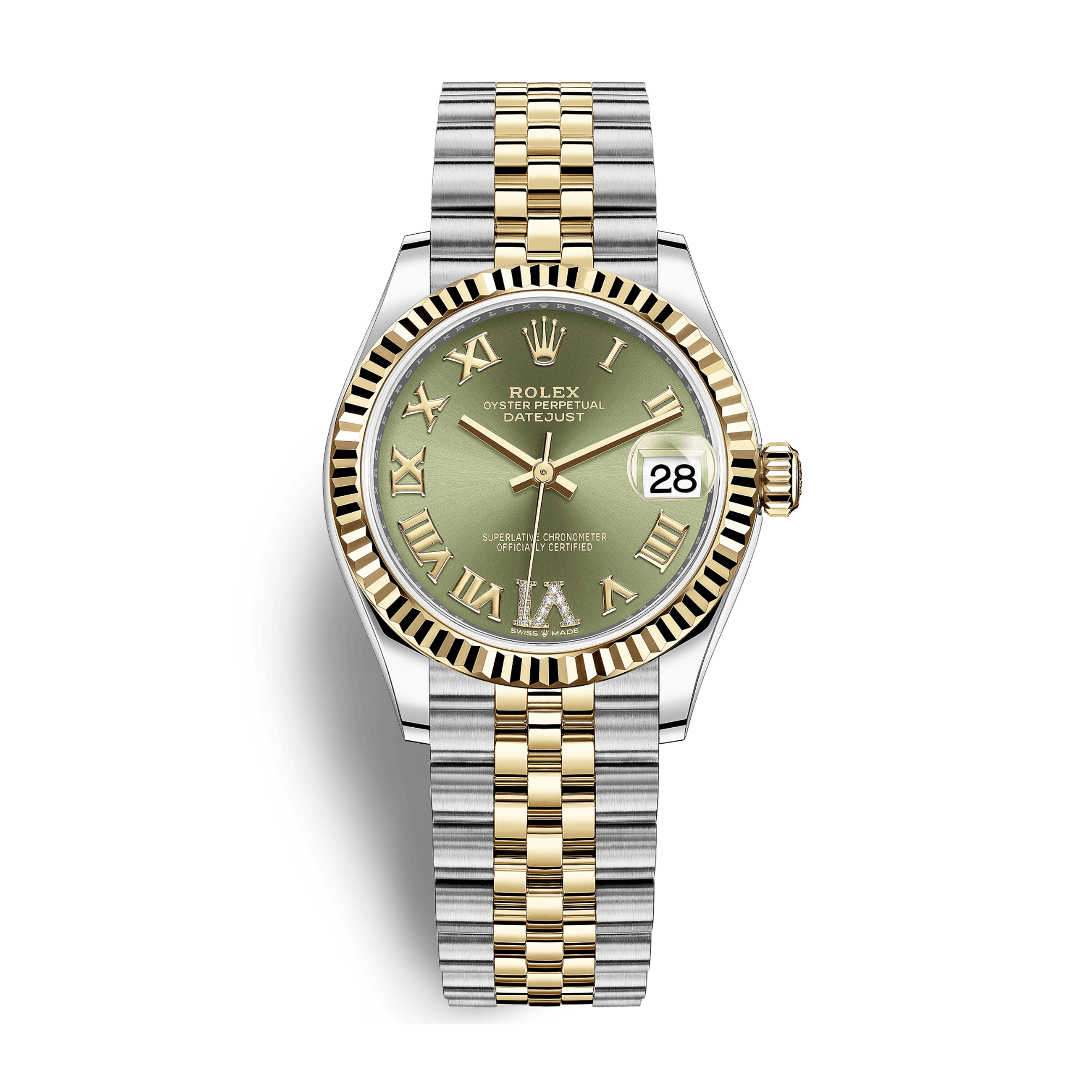 Rolex Datejust Yellow Gold Steel Green Dial 31mm 278273-0016