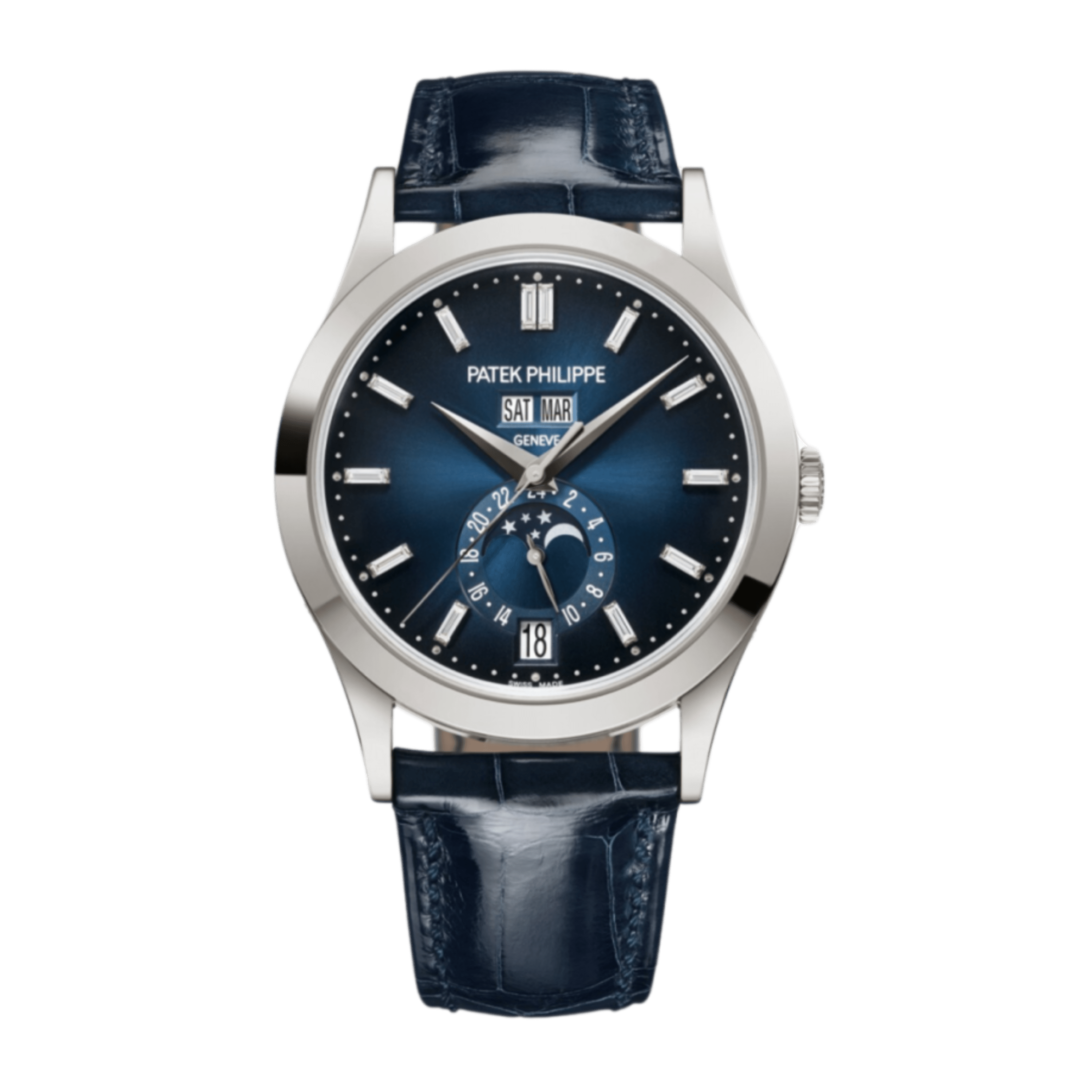 Patek Philippe Complications Annual Calendar White Gold Blue Dial