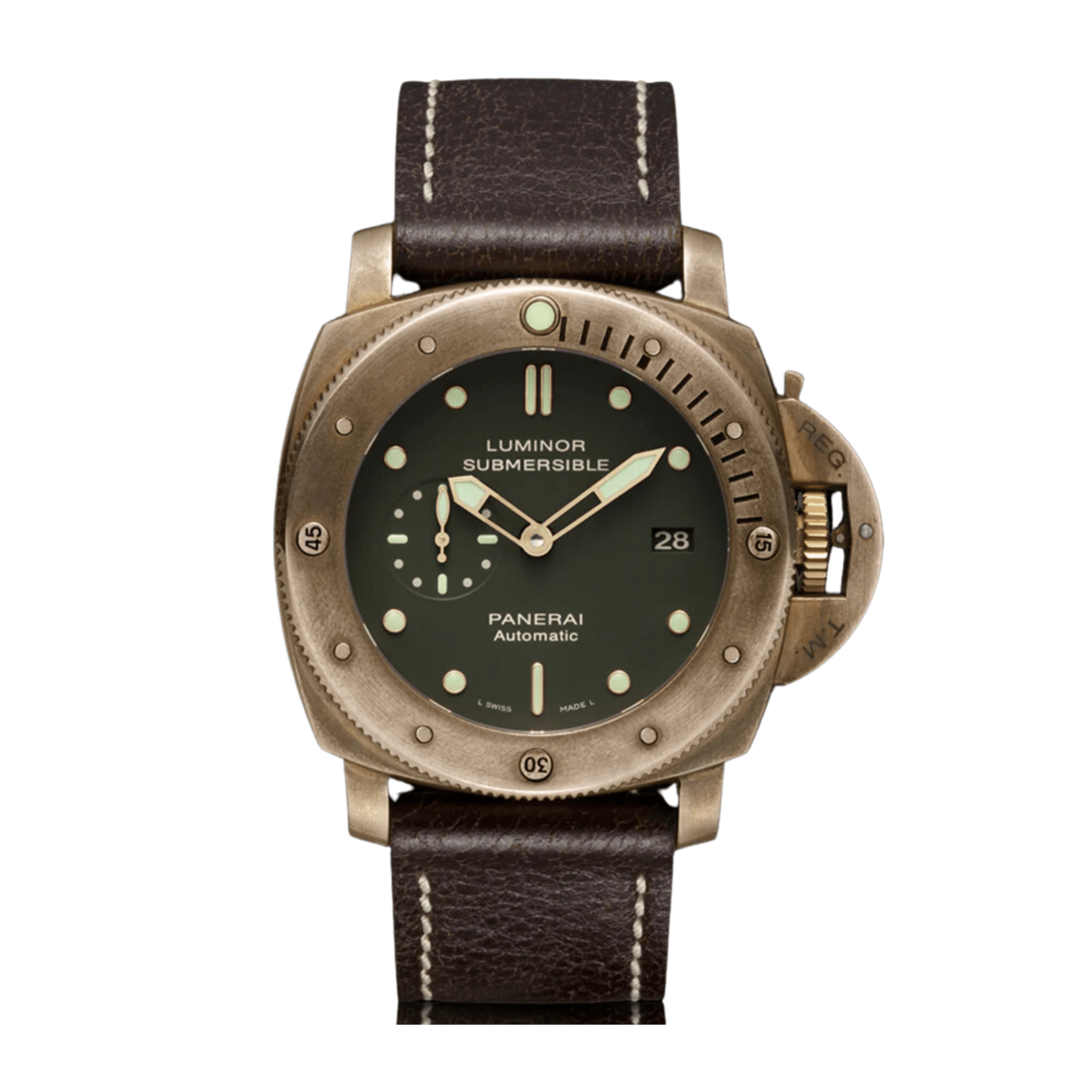 通販 激安 Panerai Luminor Dial Green Bronze Days 3 1950 Submersible 時計