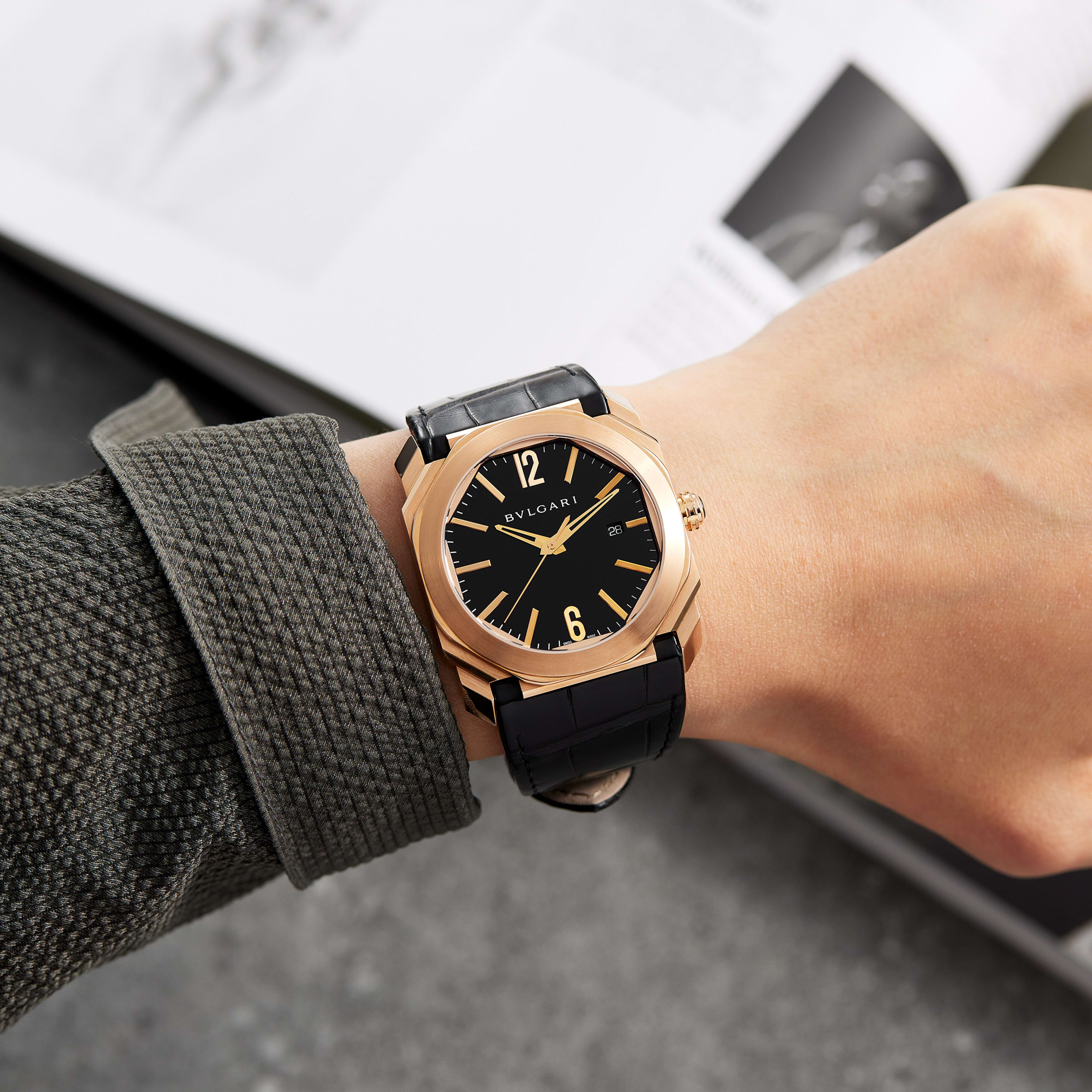 Bulgari Octo Solotempo Rose Gold Black Dial 41mm BGOP41GL - Make