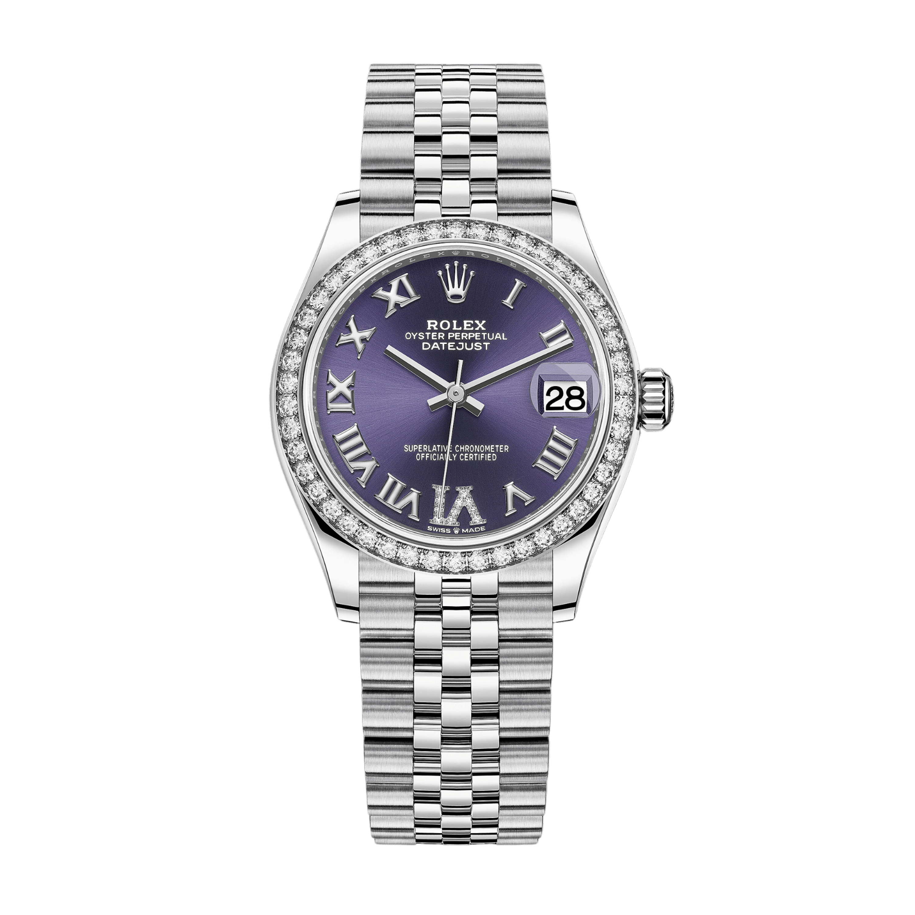 Rolex Datejust Steel Diamond Purple Dial 31mm 278384RBR-0030