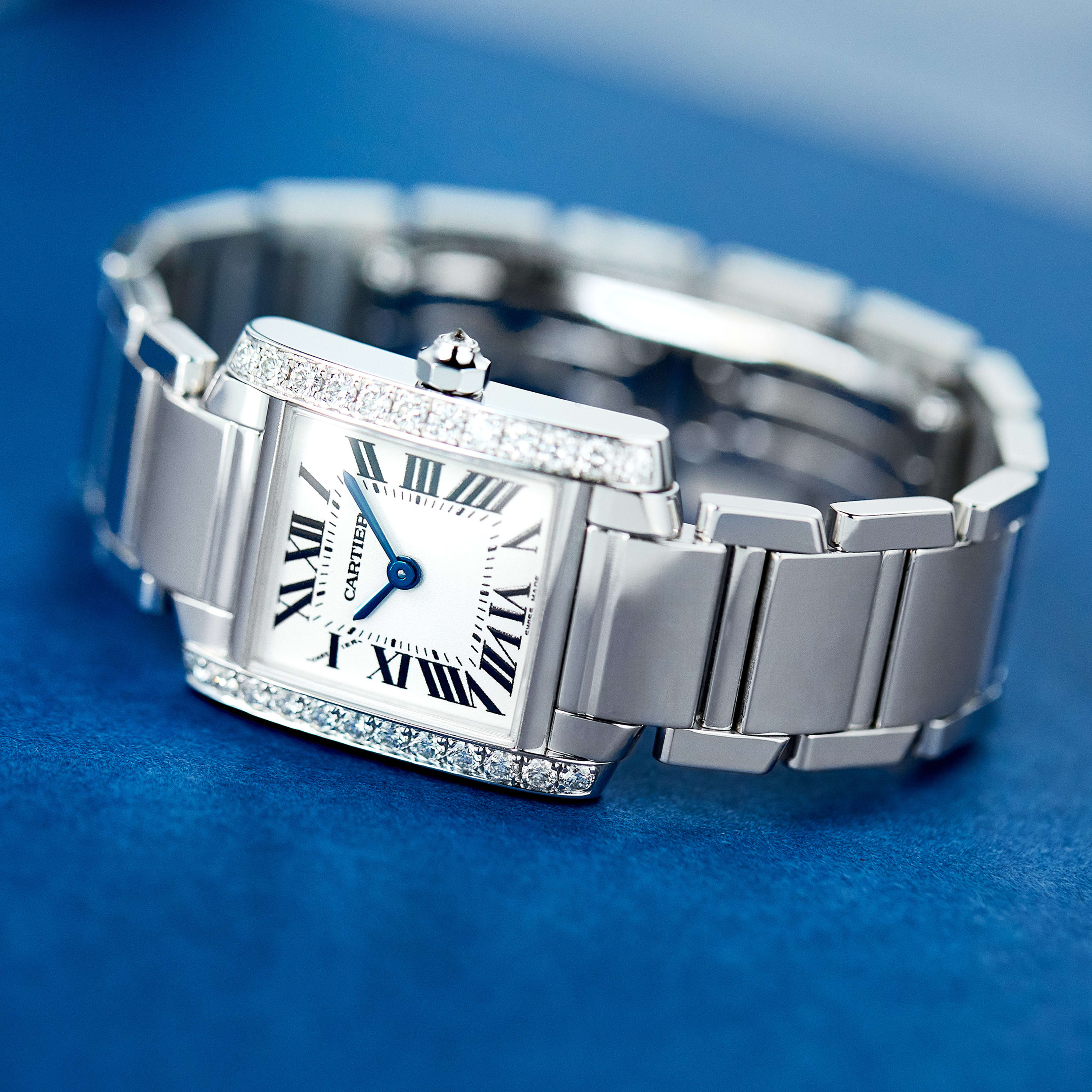 Cartier Tank Francaise SM White Dial Watch Cartier Tank Francaise in 18kt White Gold Ref 2366 main image 3