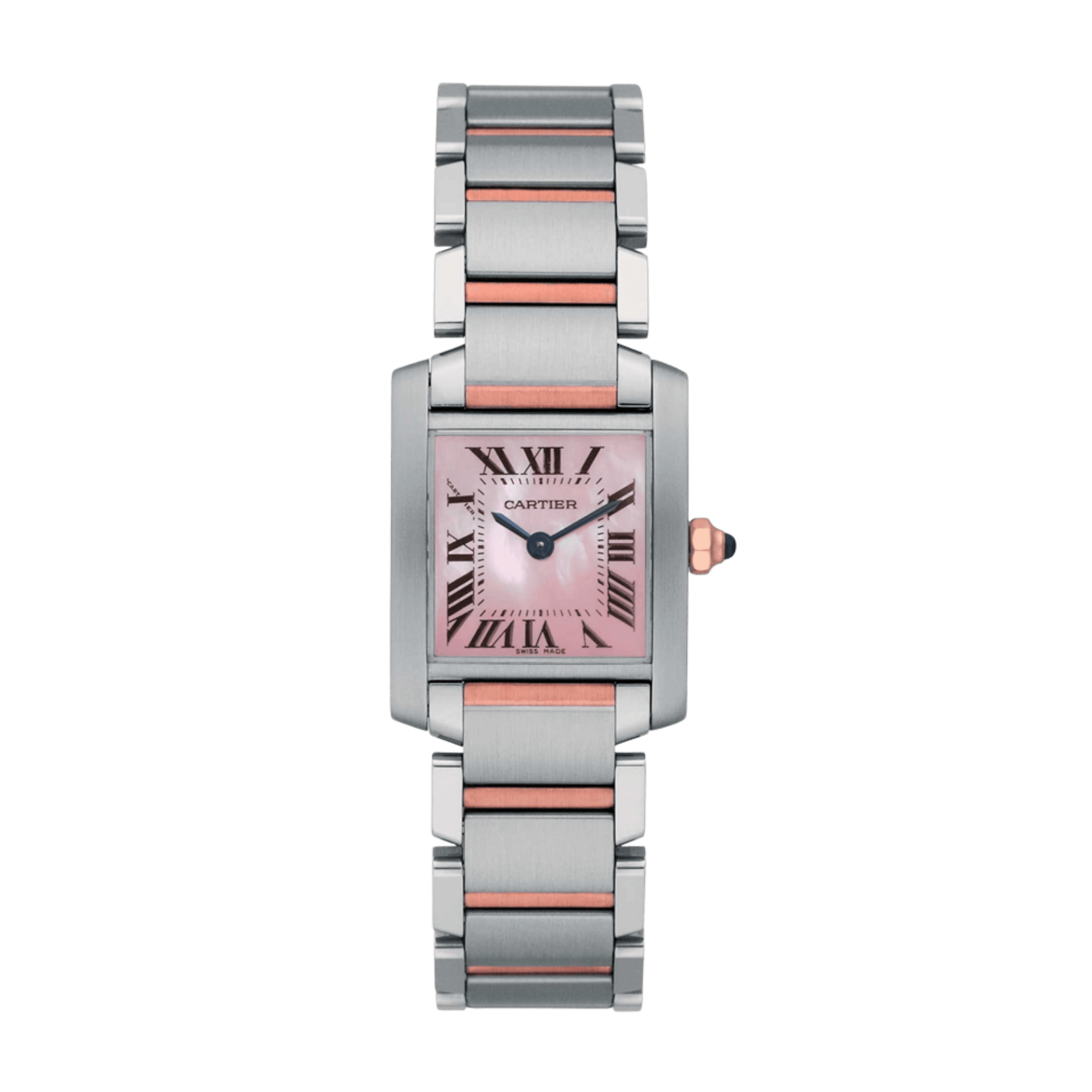 Cartier Tank Francaise Rose Gold Steel Pink Dial 25mm W51027Q4