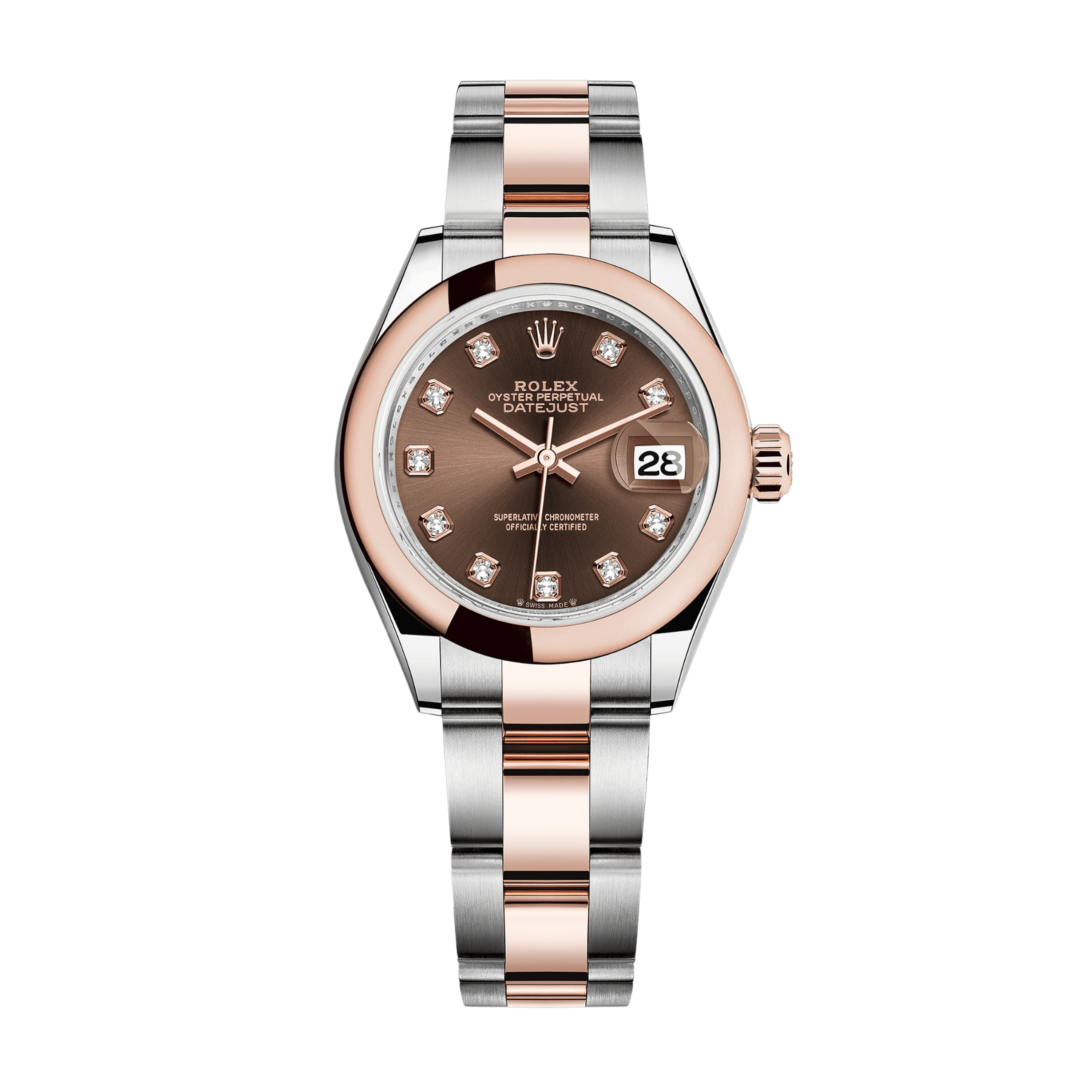Rolex Lady-Datejust Rose Gold & Steel Brown Dial 28mm 279161-0012