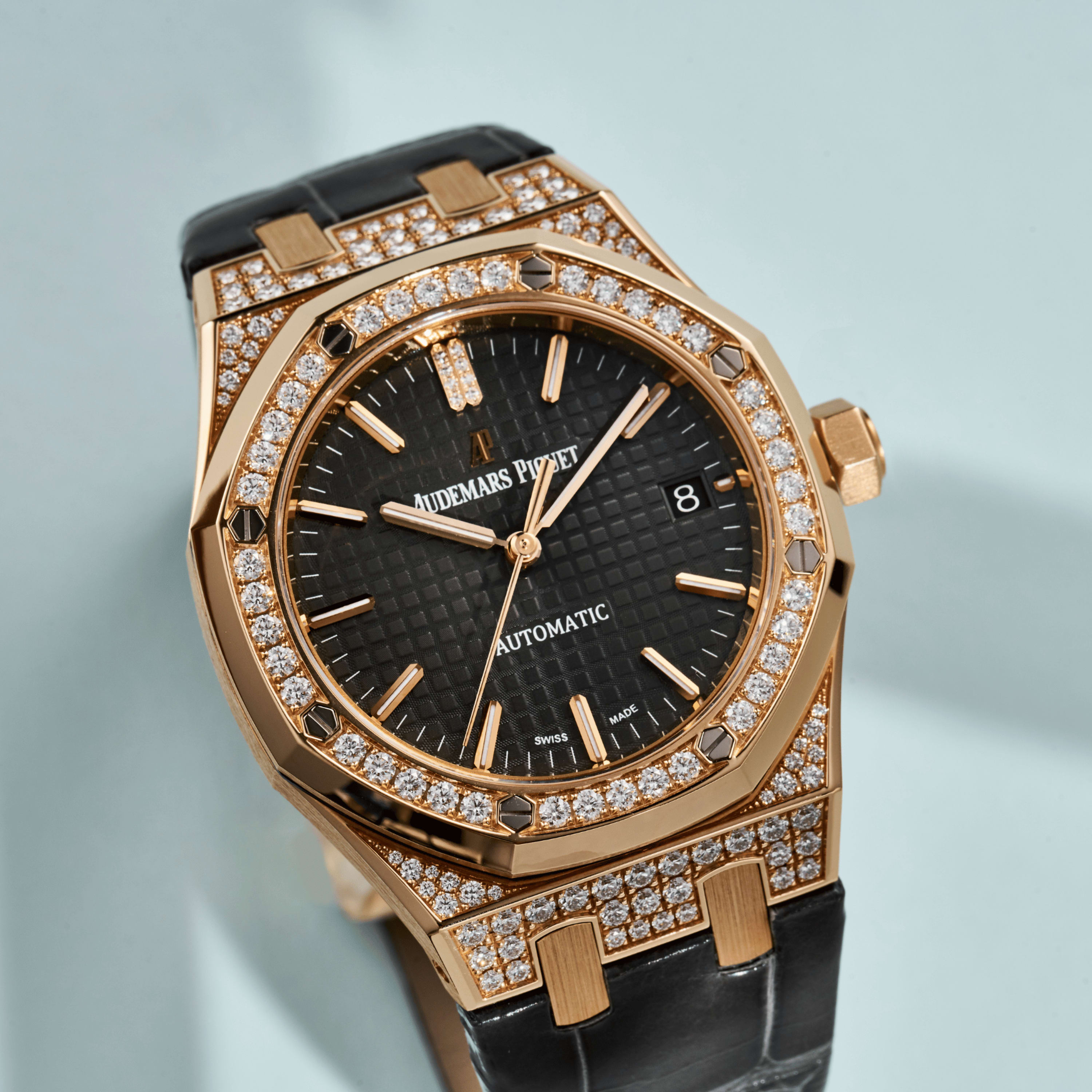 Audemars Piguet Royal Oak Selfwinding Rose Gold Diamond Grey Dial