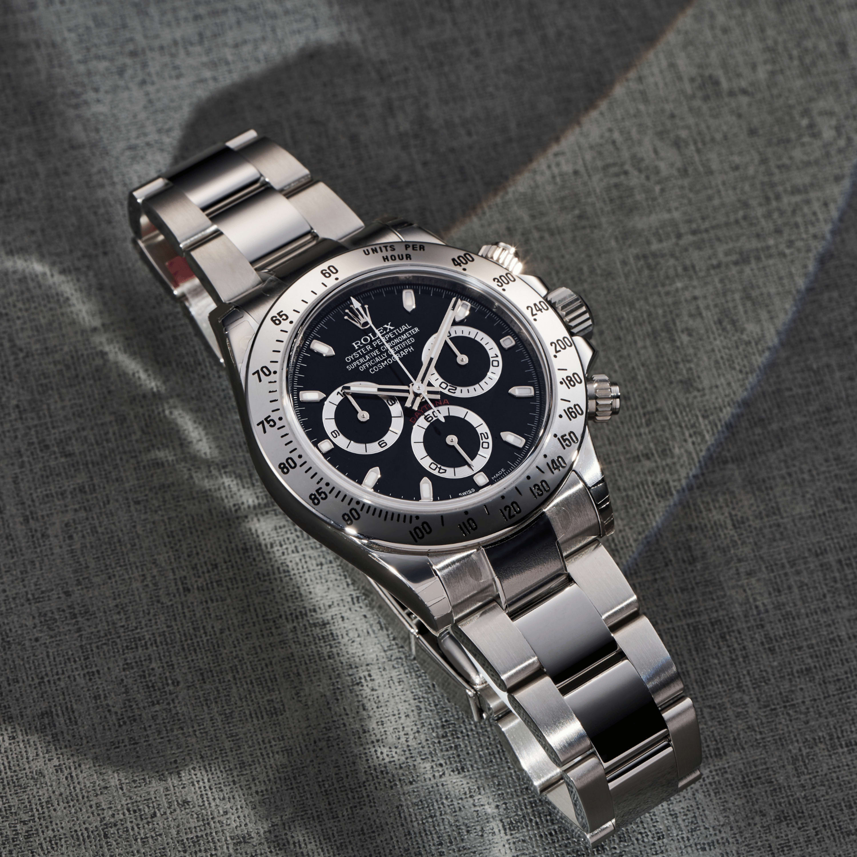 Daytona White Gold Rolex Daytona Silver Black Dial Rolex Daytona Steel  Black Dial 40mm 116520-0015 Make An Offer