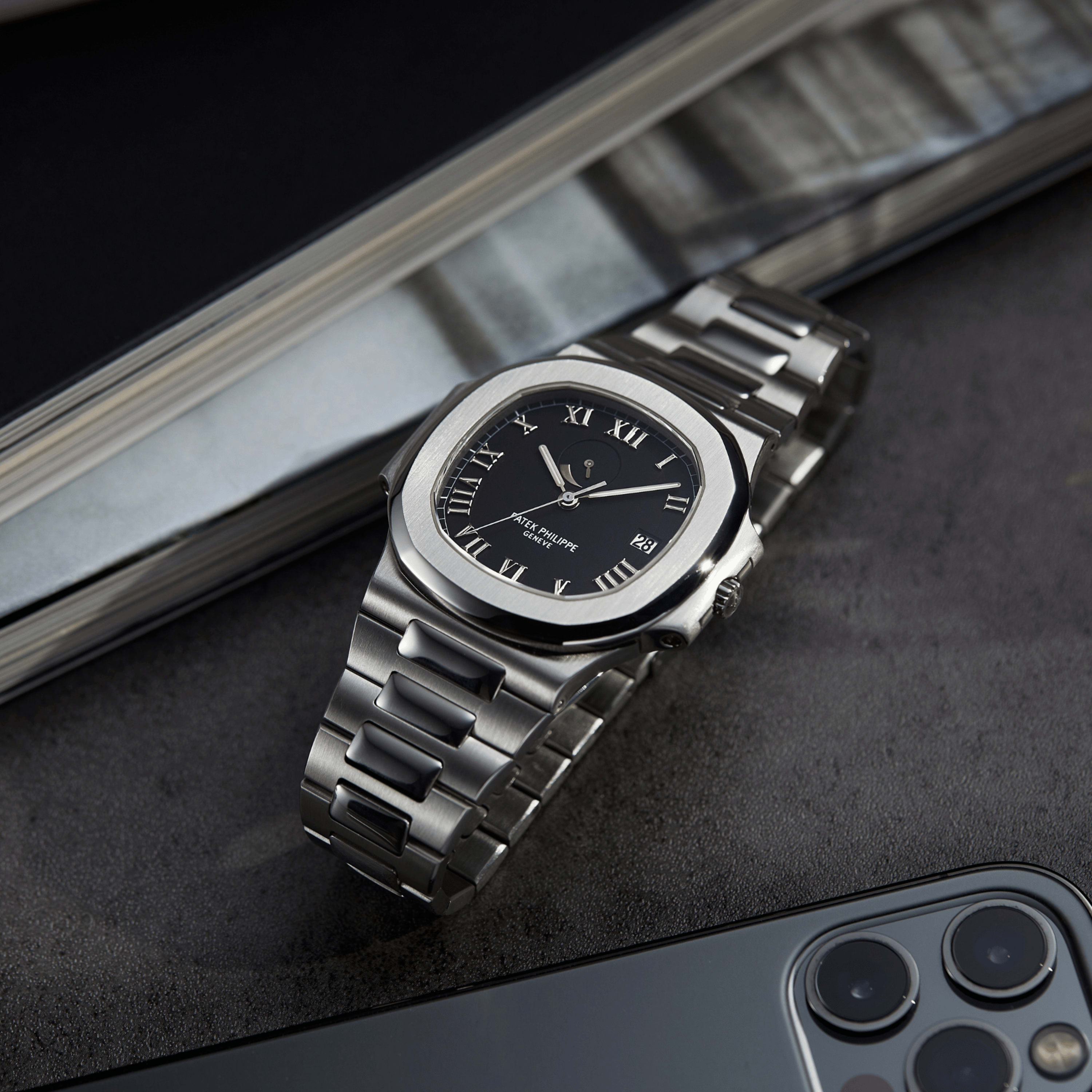 Patek Philippe Nautilus Power Reserve Steel Black Dial 40mm 3710