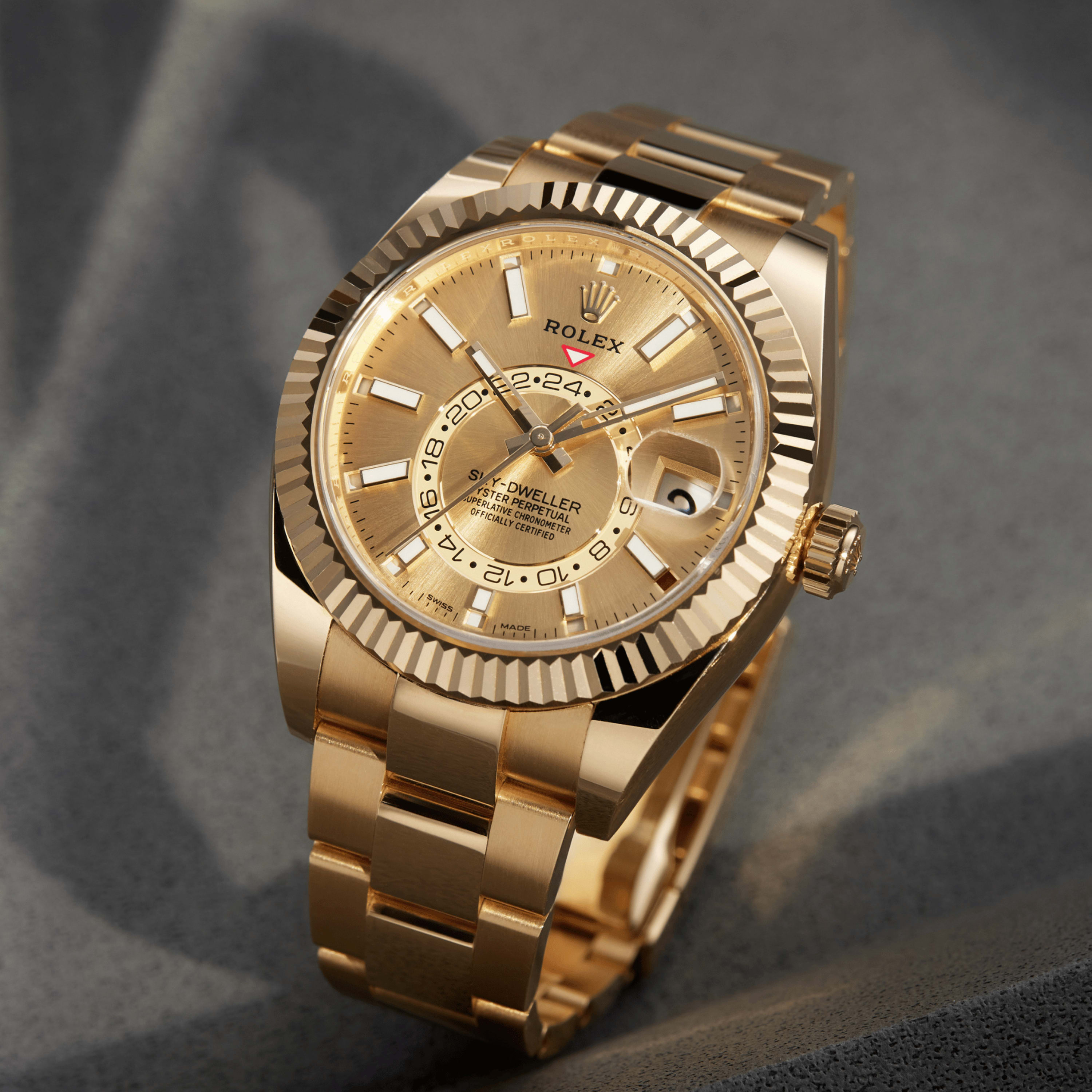 Rolex Sky-Dweller Yellow Gold Champagne Dial 42mm 326938-0003