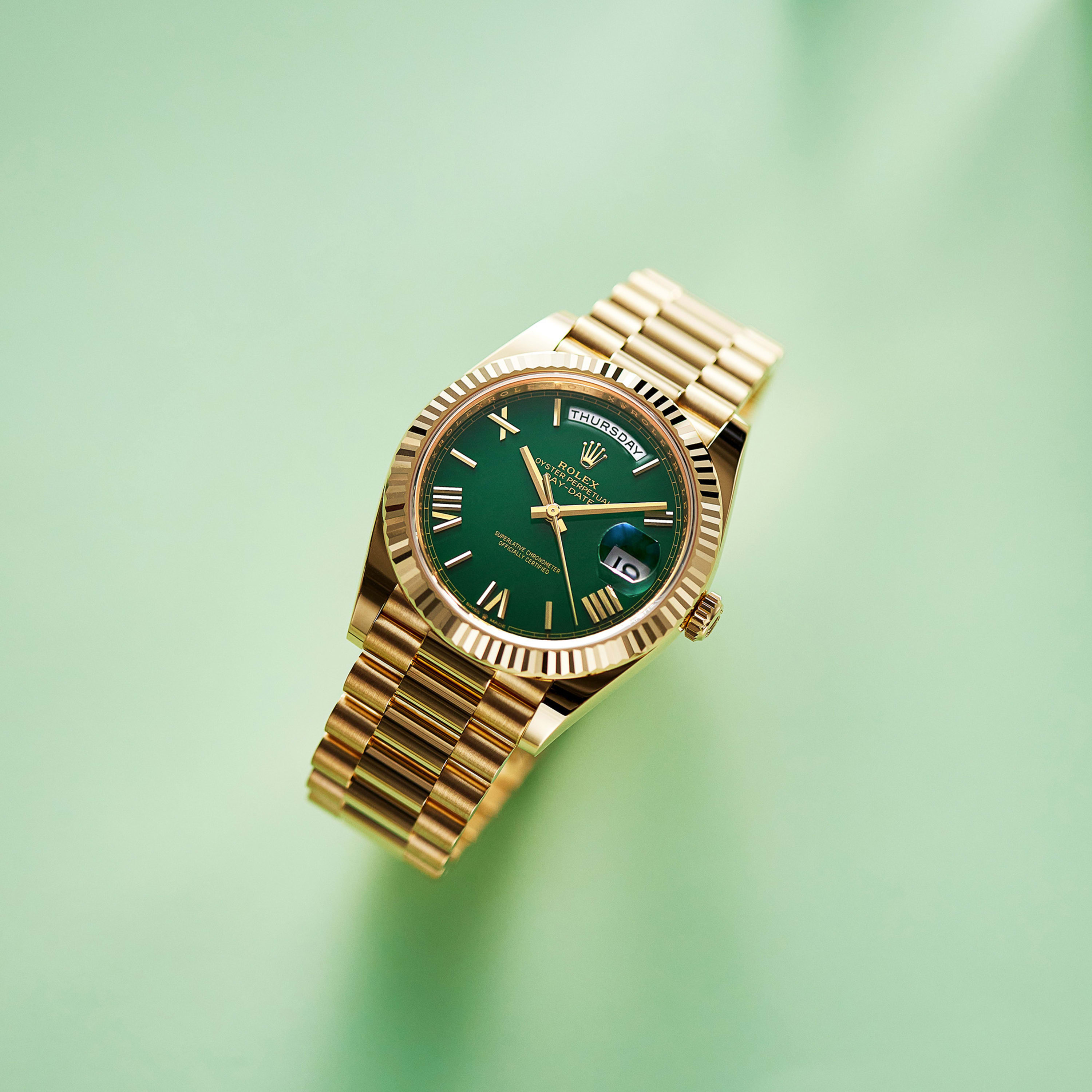 Rolex Day-Date Yellow Gold Green Dial 40mm 228238-0061 - Make an