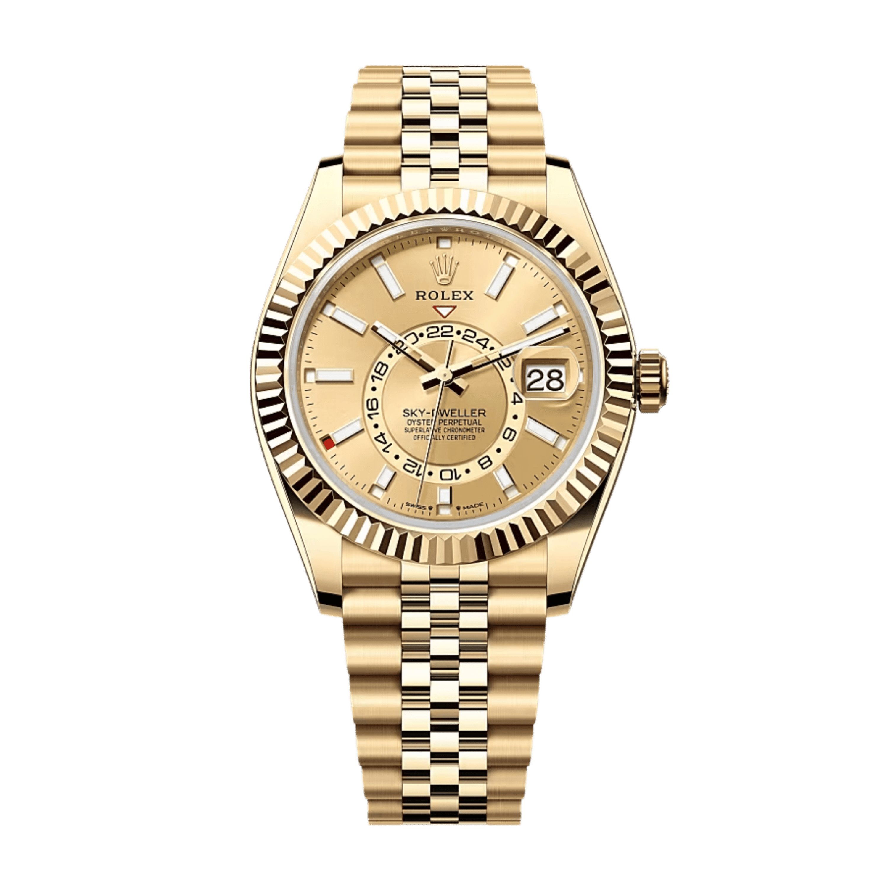Yellow Gold Rolex Sky Dweller Gold Diamond Rolex Sky-Dweller