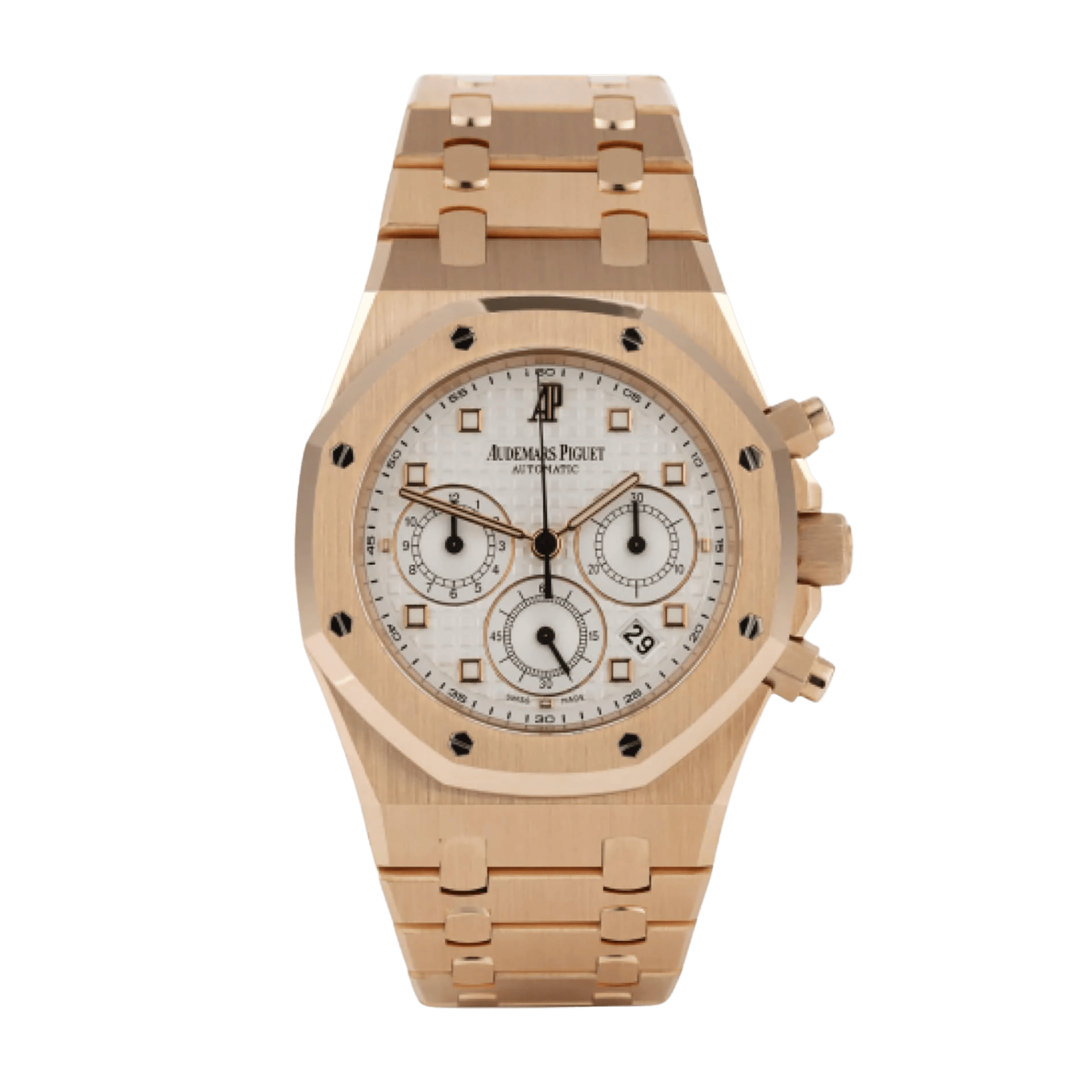 Audemars Piguet Royal Oak Chronograph Rose Gold White Dial 39mm