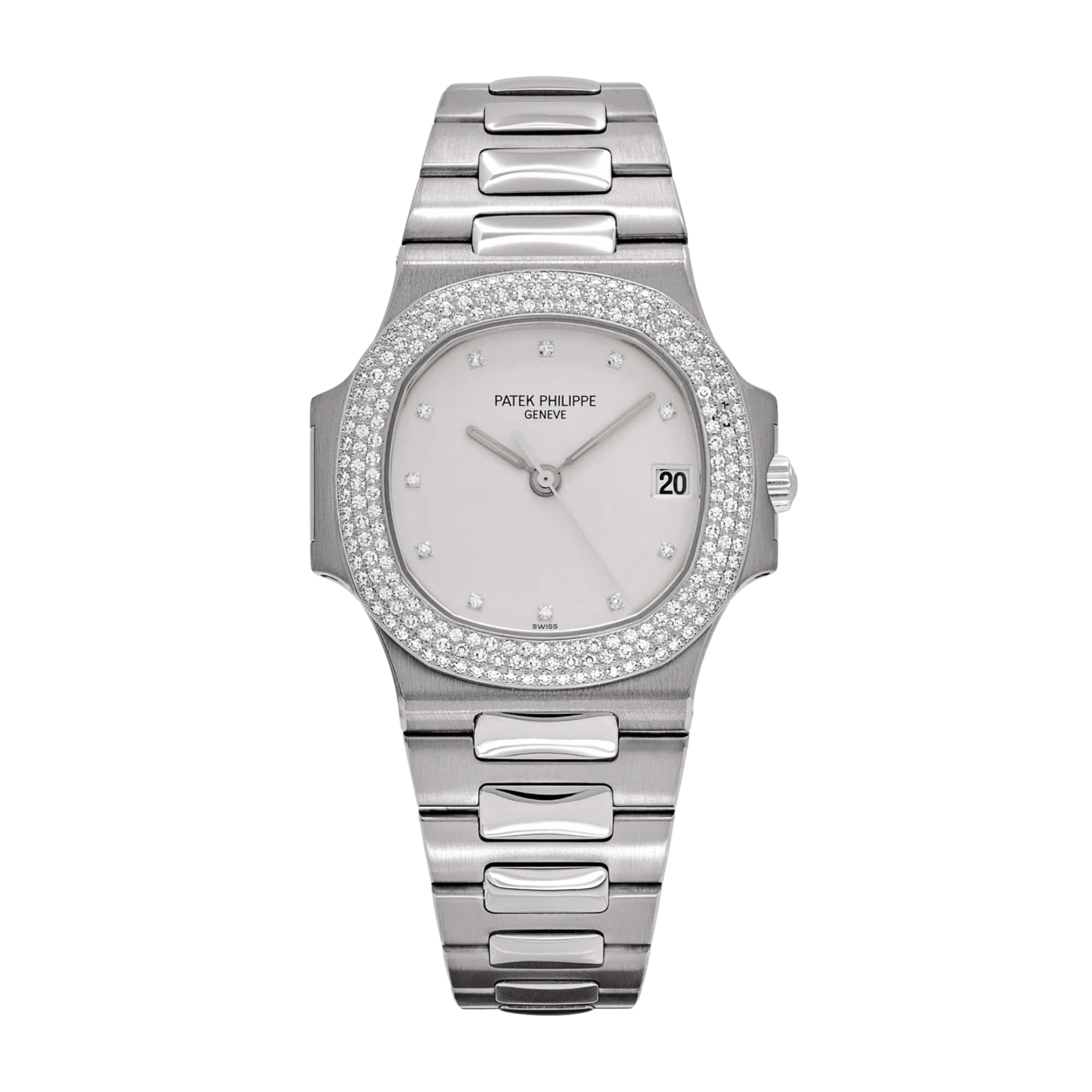 Patek Philippe Nautilus White Gold Diamond White Dial 37mm 3800/4G