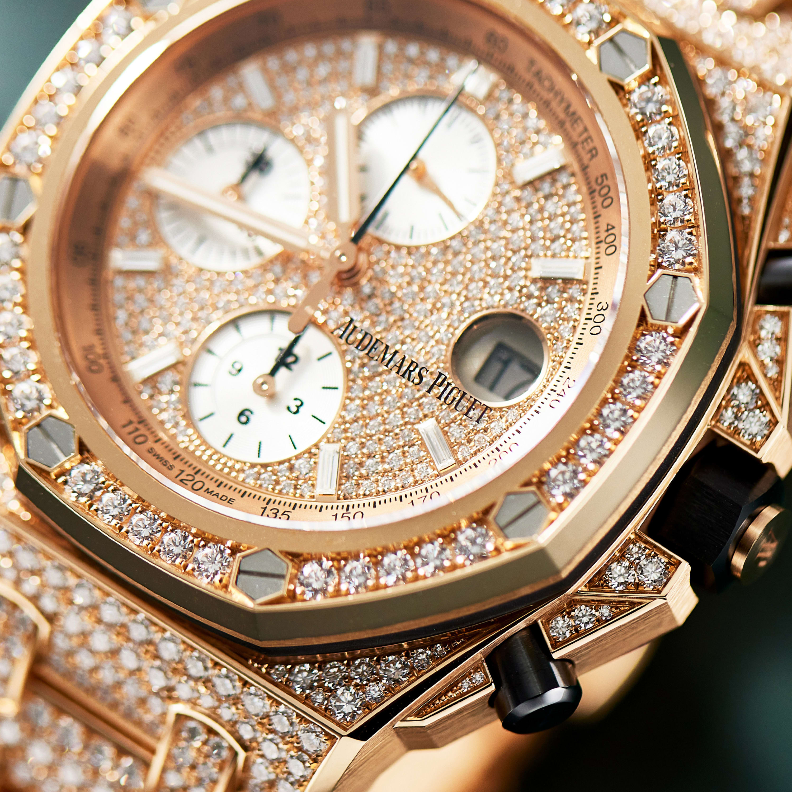 Audemars Piguet Royal Oak Offshore Rose Gold Diamond Pave Dial