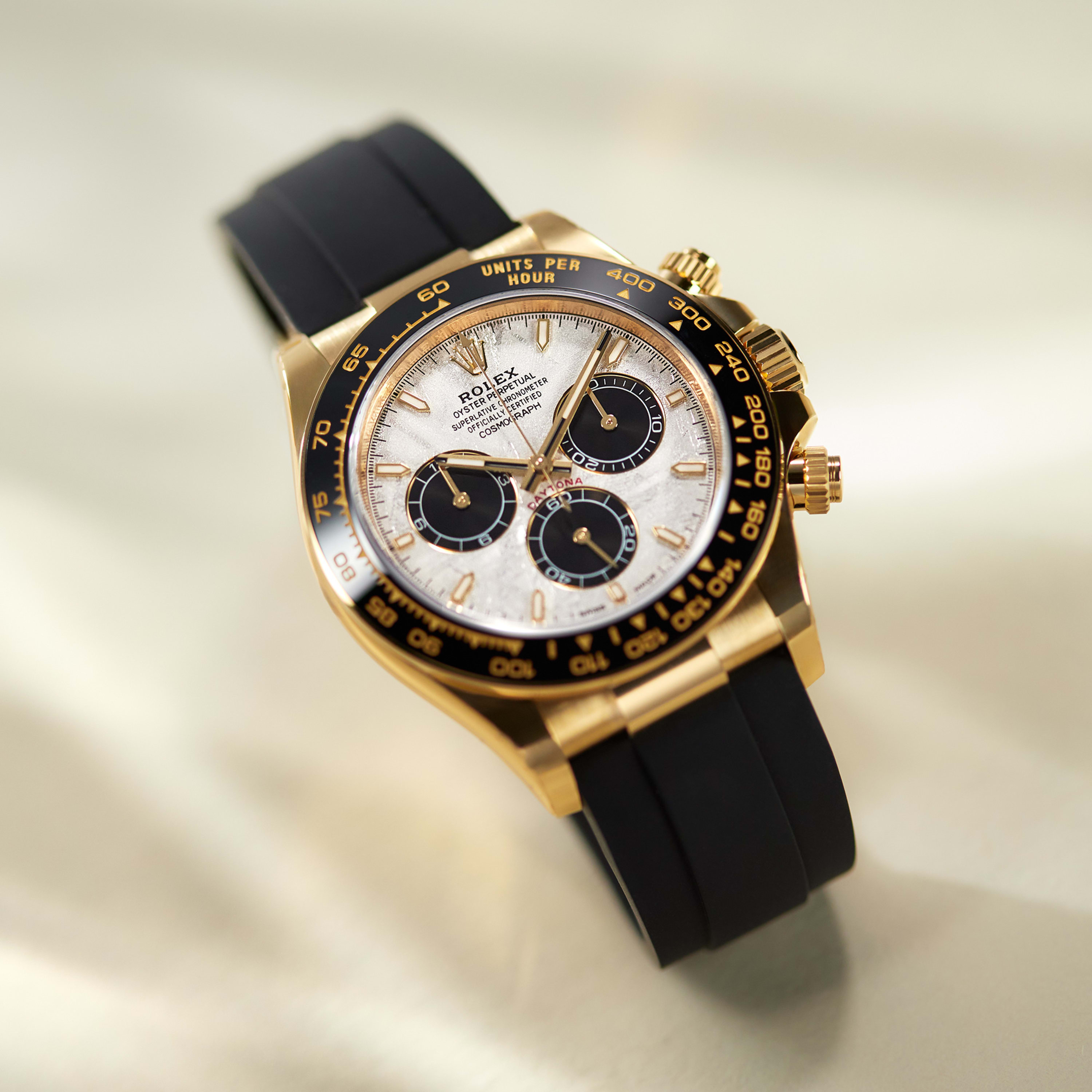 Rolex Daytona Yellow Gold Oysterflex Meteorite Dial 40mm 126518LN