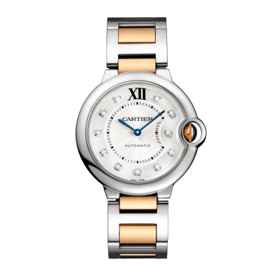 Ballon Bleu de Cartier Rose Gold & Steel Diamond Silver Dial 36mm Sell Image