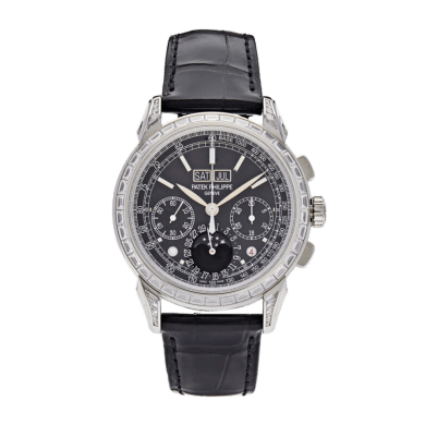 Perpetual Calendar Chronograph Platinum Diamond Black Dial 41mm Sell Image