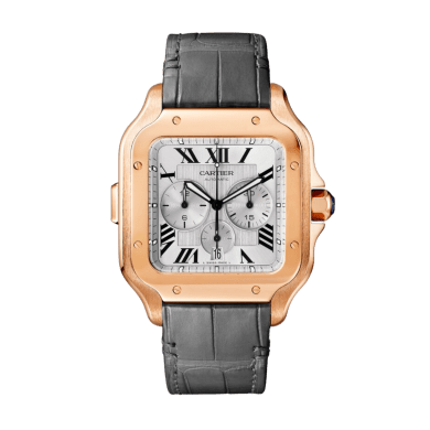 Santos de Cartier Chronograph Rose Gold Silver Dial 43mm Sell Image