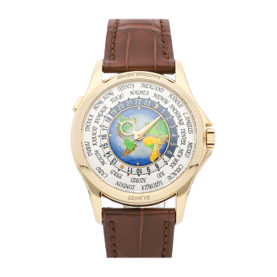 World Time Yellow Gold Cloisonne Enamel Dial 39mm Sell Image
