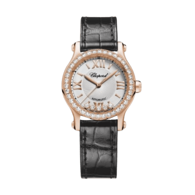 Happy Sport Rose Gold Diamond Silver Dial 30mm Sell Image