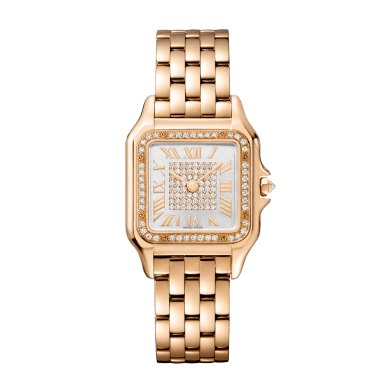 Panthère de Cartier Rose Gold Diamond Silver Pave Dial 26mm Sell Image