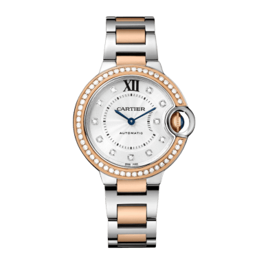 Ballon Bleu de Cartier Rose Gold & Steel Diamond Silver Dial 33mm Sell Image