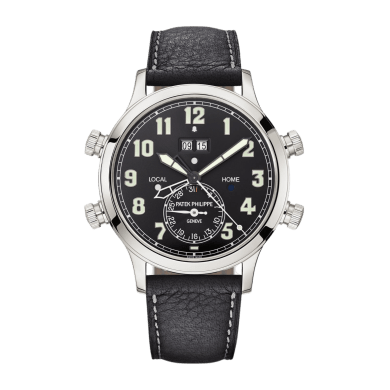 Calatrava Pilot Travel Time Alarm Platinum Black Dial 42mm Sell Image