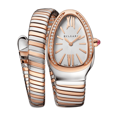 Serpenti Tubogas Rose Gold & Steel Diamond White Dial 35mm Sell Image