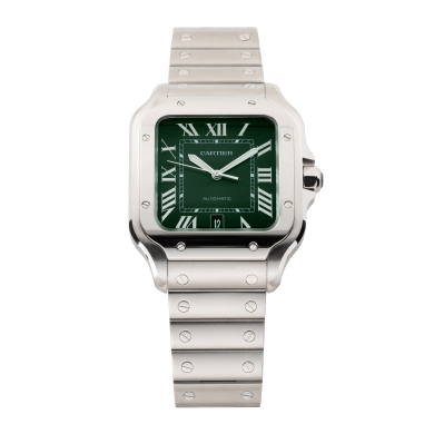 Santos De Cartier Steel Green Dial 39mm Sell Image
