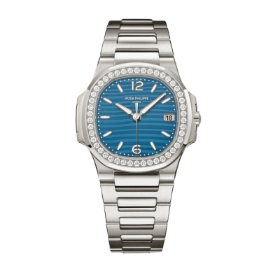 Nautilus White Gold Diamond Azure Blue Dial 32mm Sell Image