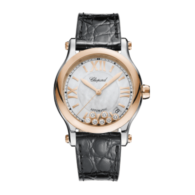 Happy Sport Rose Gold & Steel Mother of Pearl Dial 36mm Sell Image