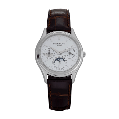 Calatrava Perpetual Calendar Moonphase White Gold Opaline Silver Dial 36mm Sell Image
