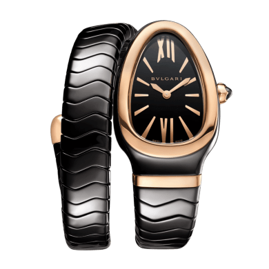 Serpenti Spiga Rose Gold & Ceramic Black Dial 35mm Sell Image