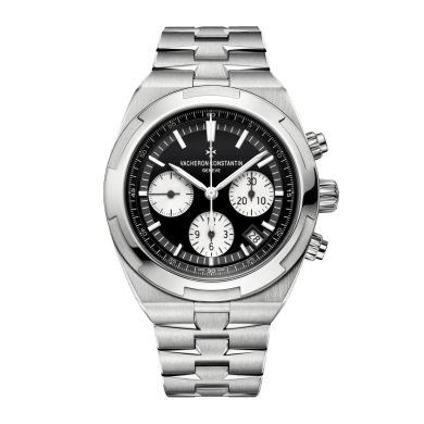 Overseas Chronograph Steel Black Dial 43mm Sell Image