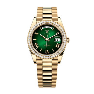 Day-Date Yellow Gold Diamond Green Ombré Dial 40mm Sell Image