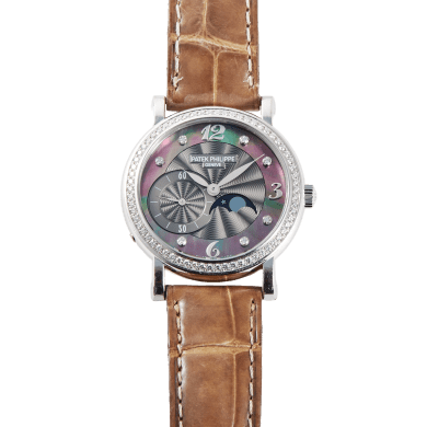 Calatrava Moonphase White Gold Black Mother of Pearl Dial 31mm Sell Image
