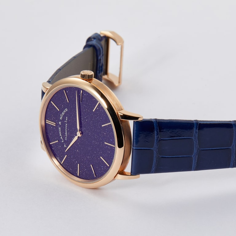 Saxonia Thin Rose Gold Blue Aventurine Dial 40mm Product Image 5