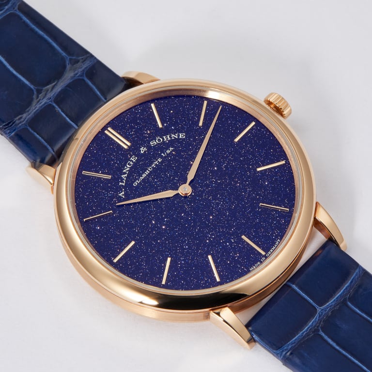 Saxonia Thin Rose Gold Blue Aventurine Dial 40mm Product Image 1