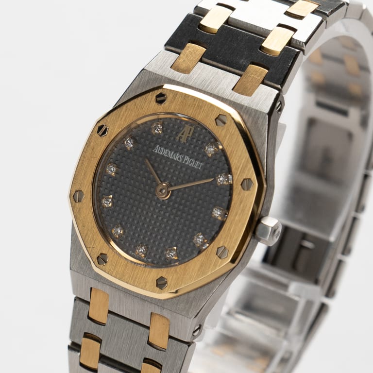 Vintage Royal Oak Yellow Gold & Steel Grey Diamond Dial 24mm Product Image 1