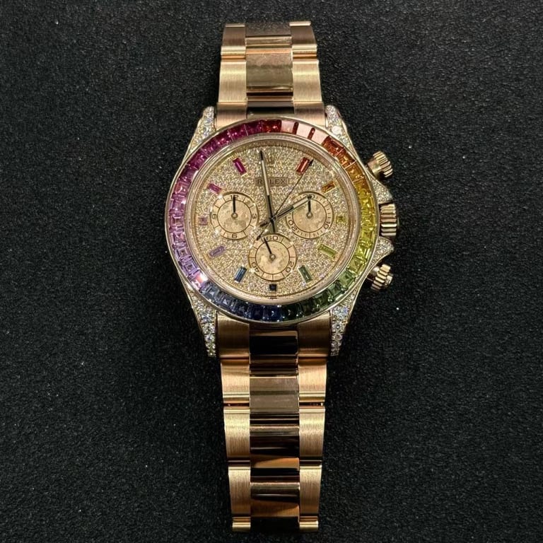 Daytona Rose Gold Rainbow Diamond Pave Dial 40mm Product Image 4