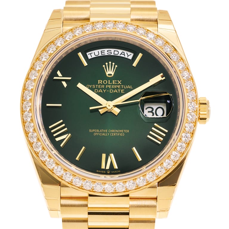 Day-Date Yellow Gold Diamond Green Ombré Dial 40mm Product Image 3