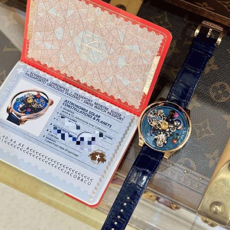 Astronomia Solar Constellations Planets And Yellow Stone Rose Gold Blue Dial 45mm Product Image 8